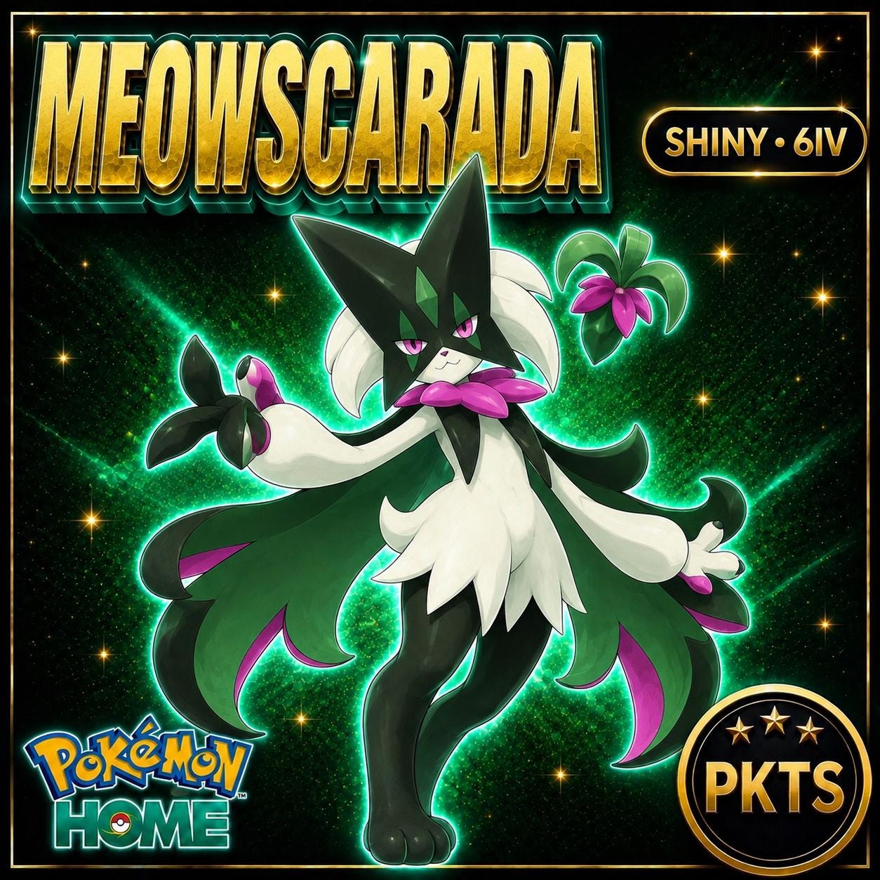 Shiny Meowscarada Pokémon HOME 6IV Competitive Battle Ready