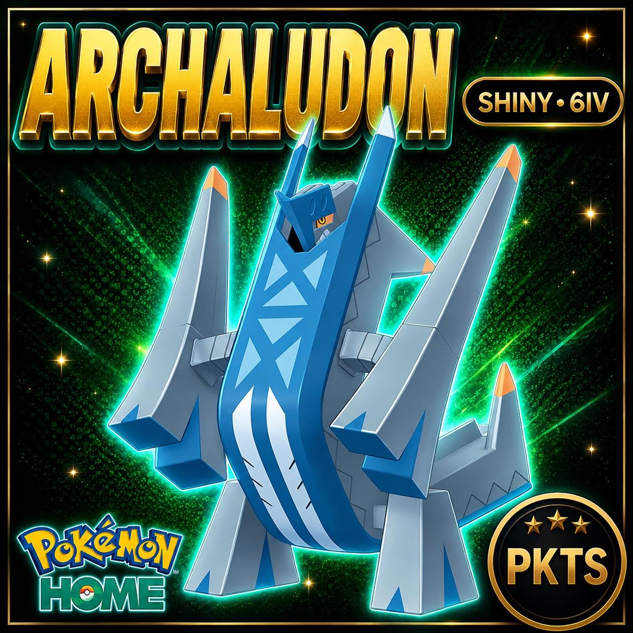 Shiny Archaludon Pokémon HOME 6IV Competitive Battle Ready