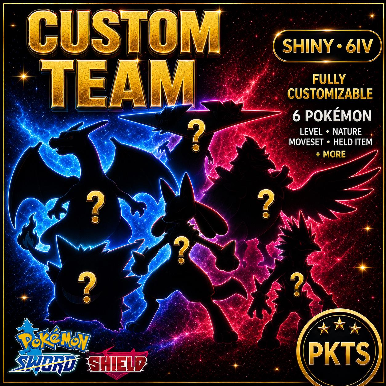 CUSTOM SHINY TEAM 6 Pokemon Sword Shield Pokopia Ready Build Your Own Bundle Any Species Battle