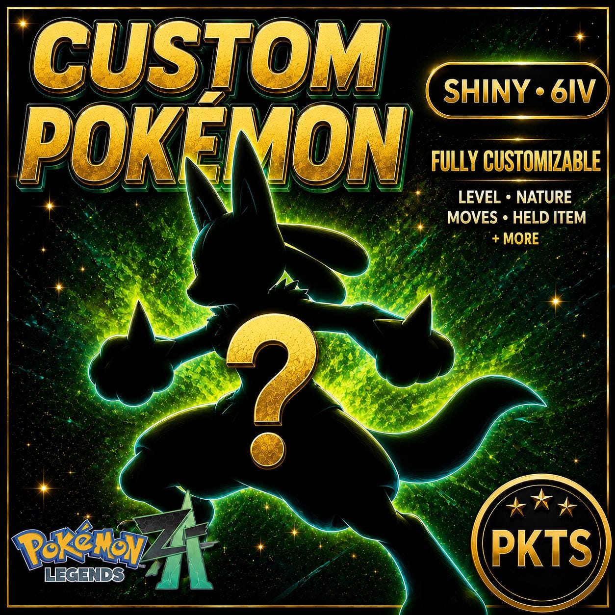 CUSTOM SHINY POKEMON Mega Dimension Dlc Legend Za Alpha Any Species Battle Ready 6iv Custom Ot