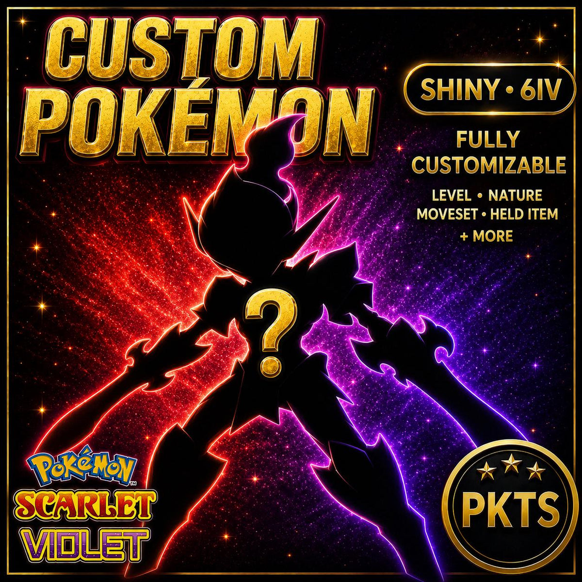Pokemon Scarlet Violet – Custom 6IV Legendary Shiny Pokémon – Any Species + Fast Delivery