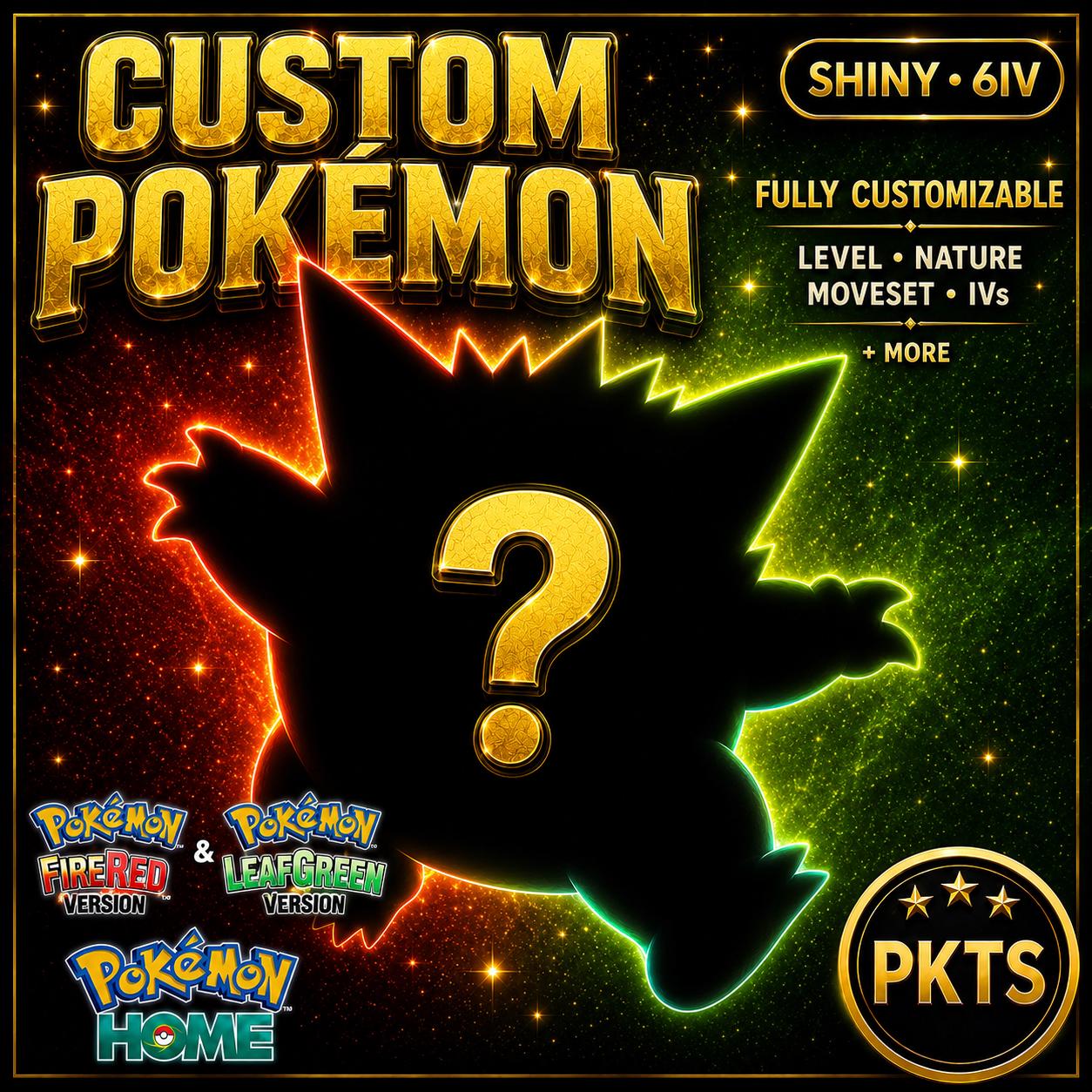 CUSTOM SHINY POKEMON FireRed LeafGreen Pokopia Ready Any Species Battle Ready 6IV Custom Ot