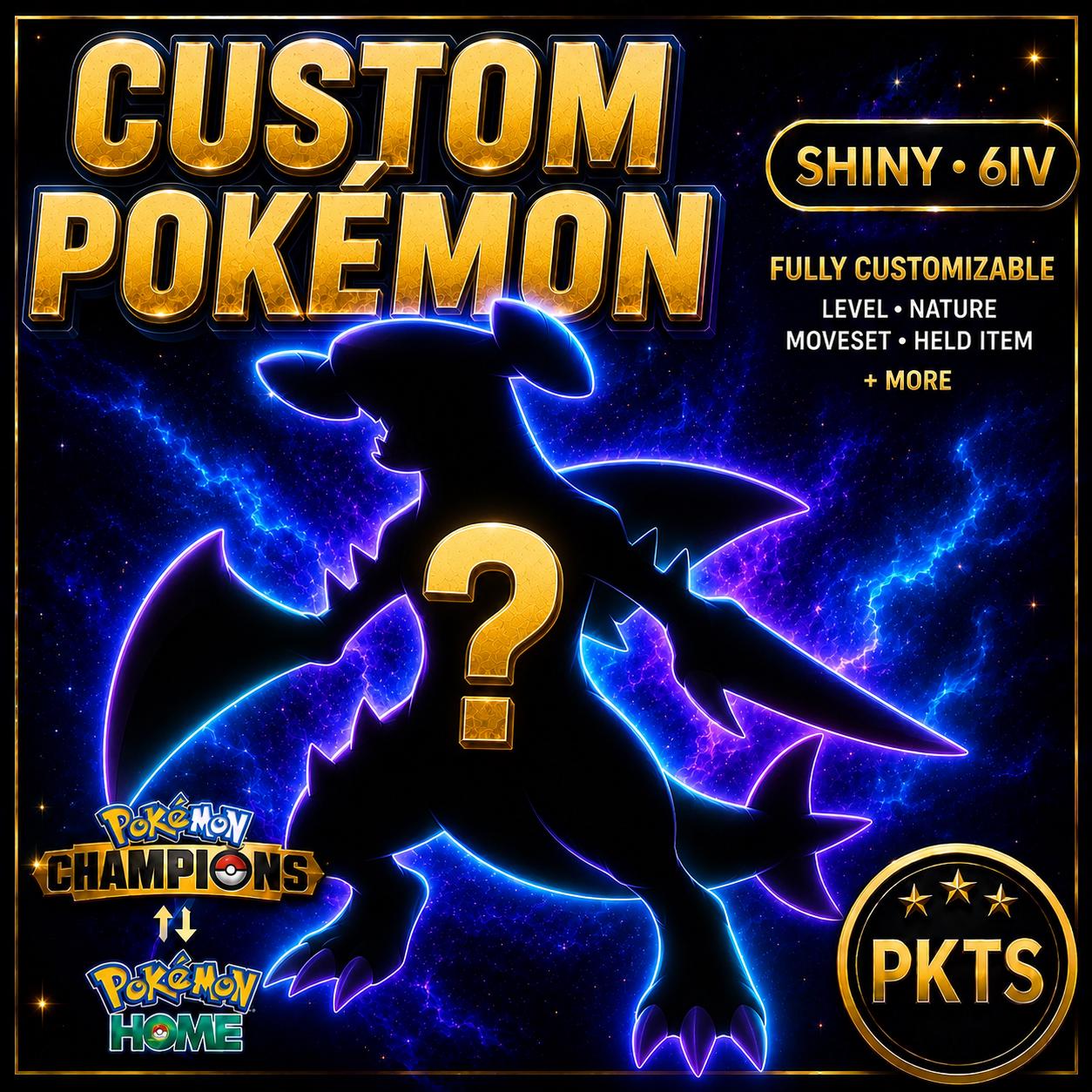 CUSTOM SHINY POKEMON Champions Pokopia Ready Any Species Battle Ready 6IV Custom Ot Trainer