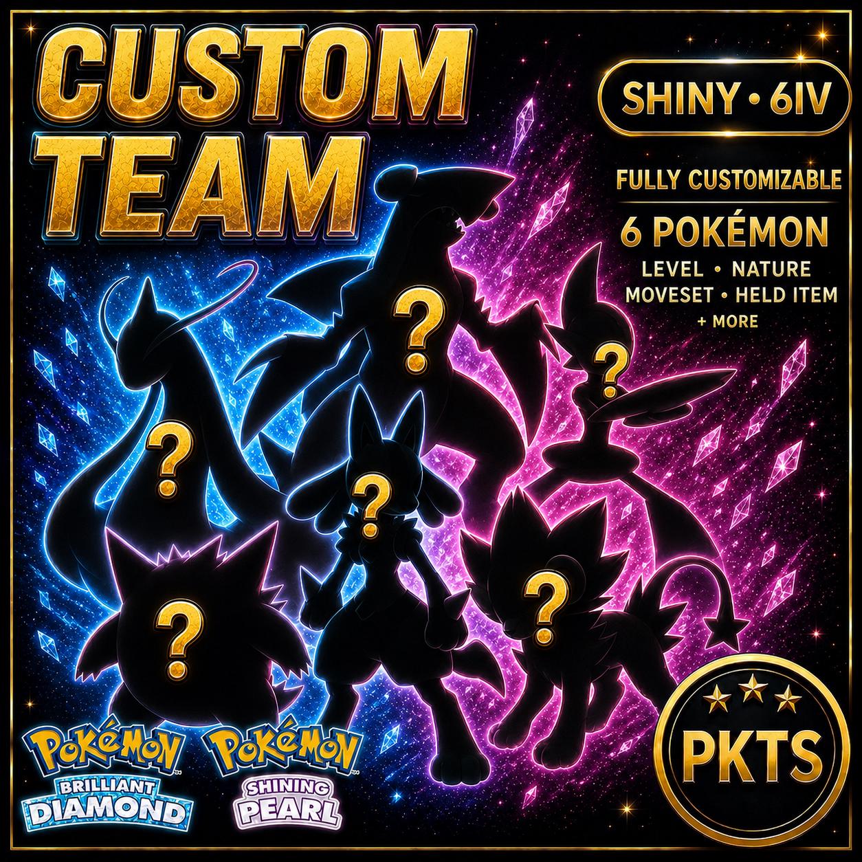 CUSTOM SHINY TEAM 6 Pokemon Diamond Pearl Pokopia Ready Build Your Own Bundle Any Species