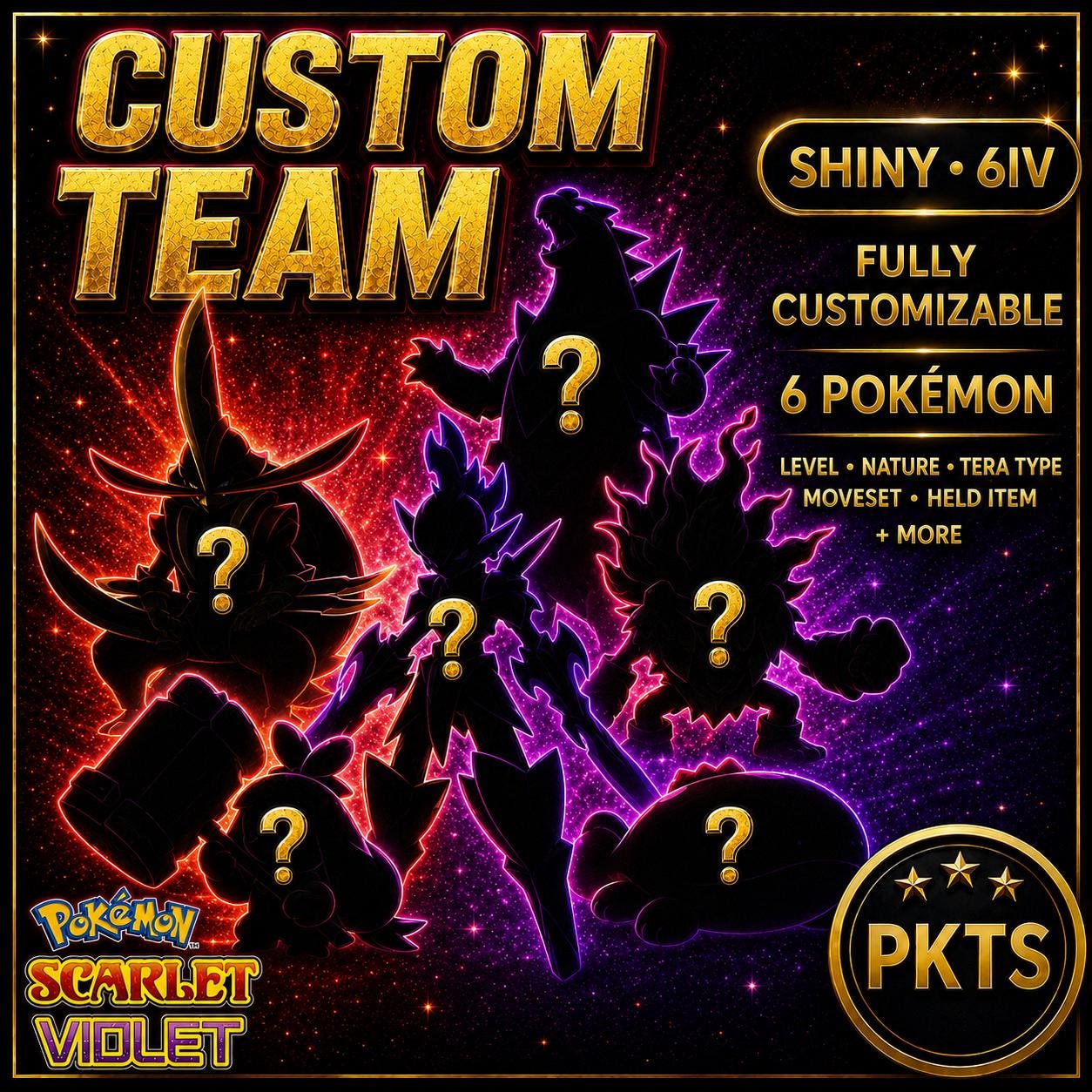 CUSTOM SHINY TEAM 6 Pokemon Scarlet Violet Pokopia Ready Build Your Own Bundle Any Species