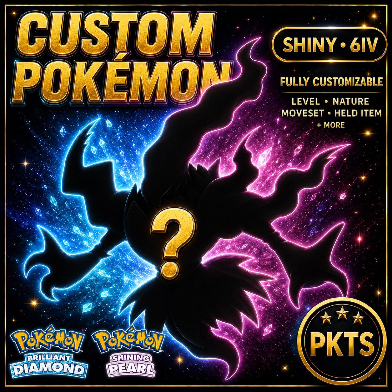 CUSTOM SHINY POKEMON Diamond Pearl Pokopia Ready Any Species Battle Ready 6IV Custom Ot Trainer