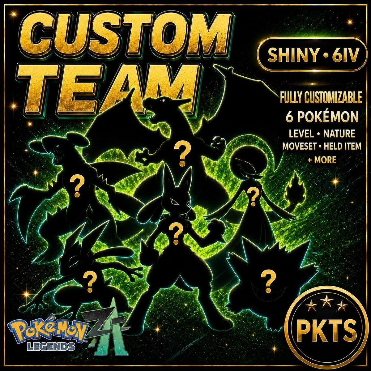 CUSTOM SHINY TEAM 6 Pokemon Legends Za Pokopia Ready Build Your Own Bundle Any Species Battle