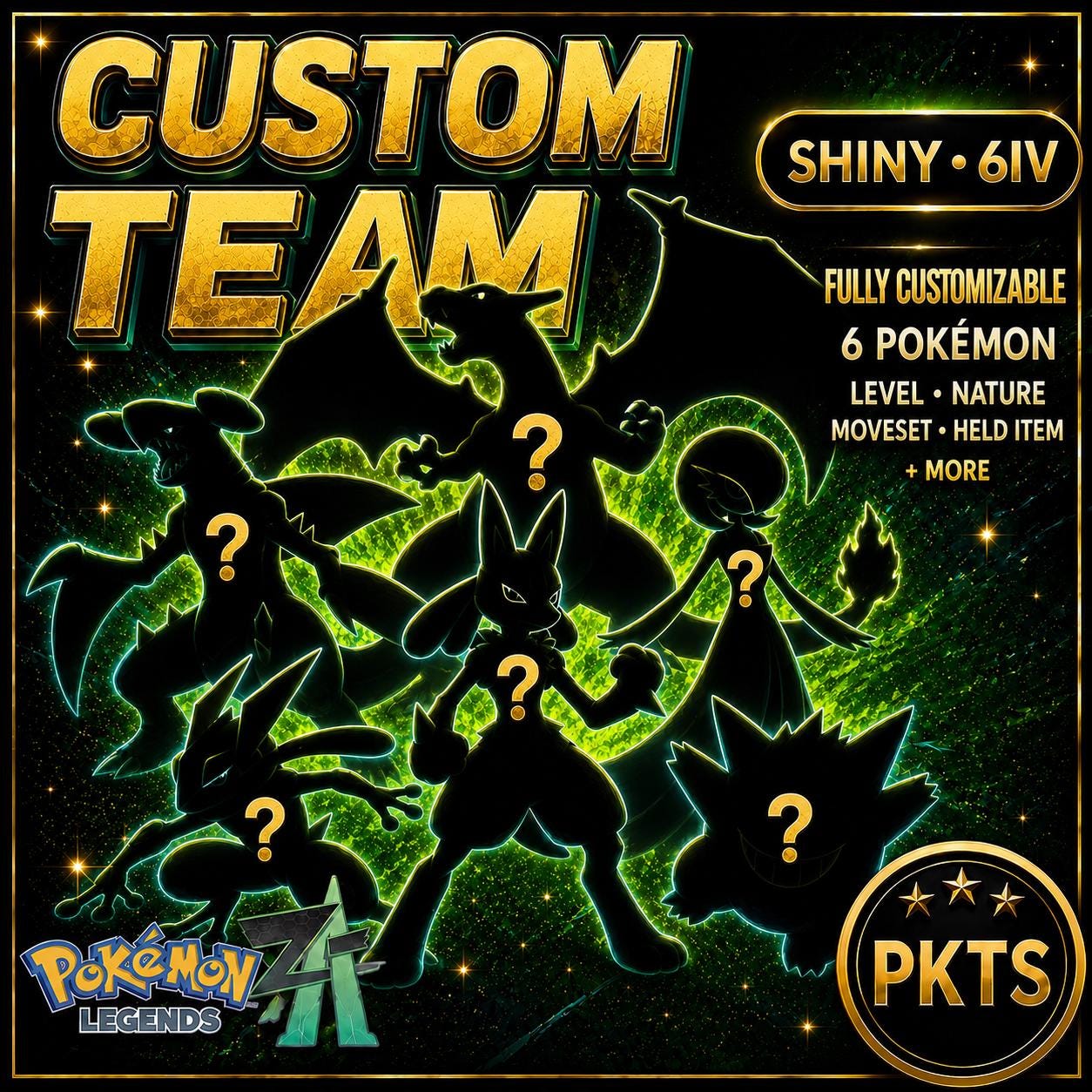 CUSTOM SHINY TEAM 6 Pokemon Legends Za Pokopia Ready Build Your Own Bundle Any Species Battle