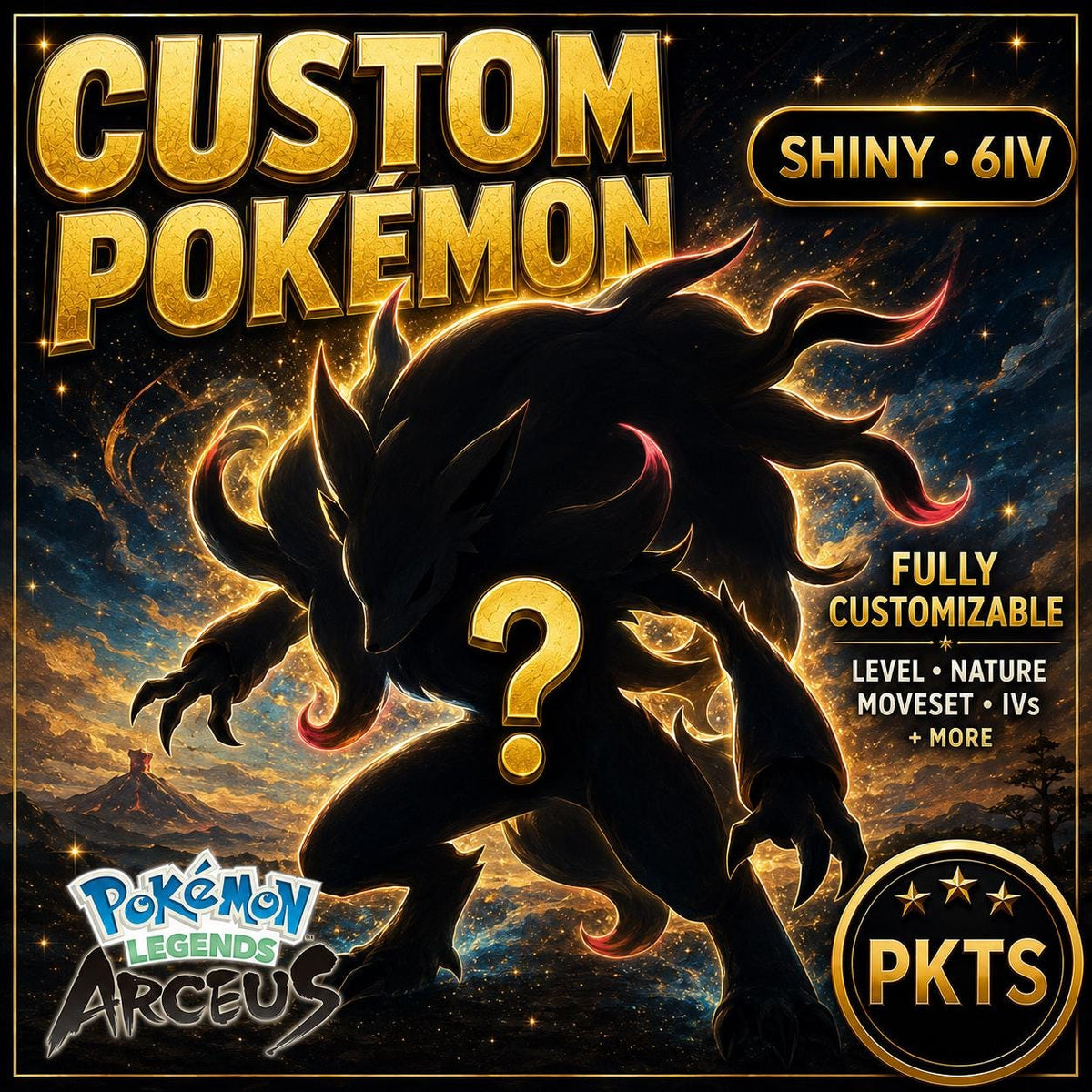 Custom Shiny Pokemon Legends Arceus 6IV Competitive Battle Ready Custom OT