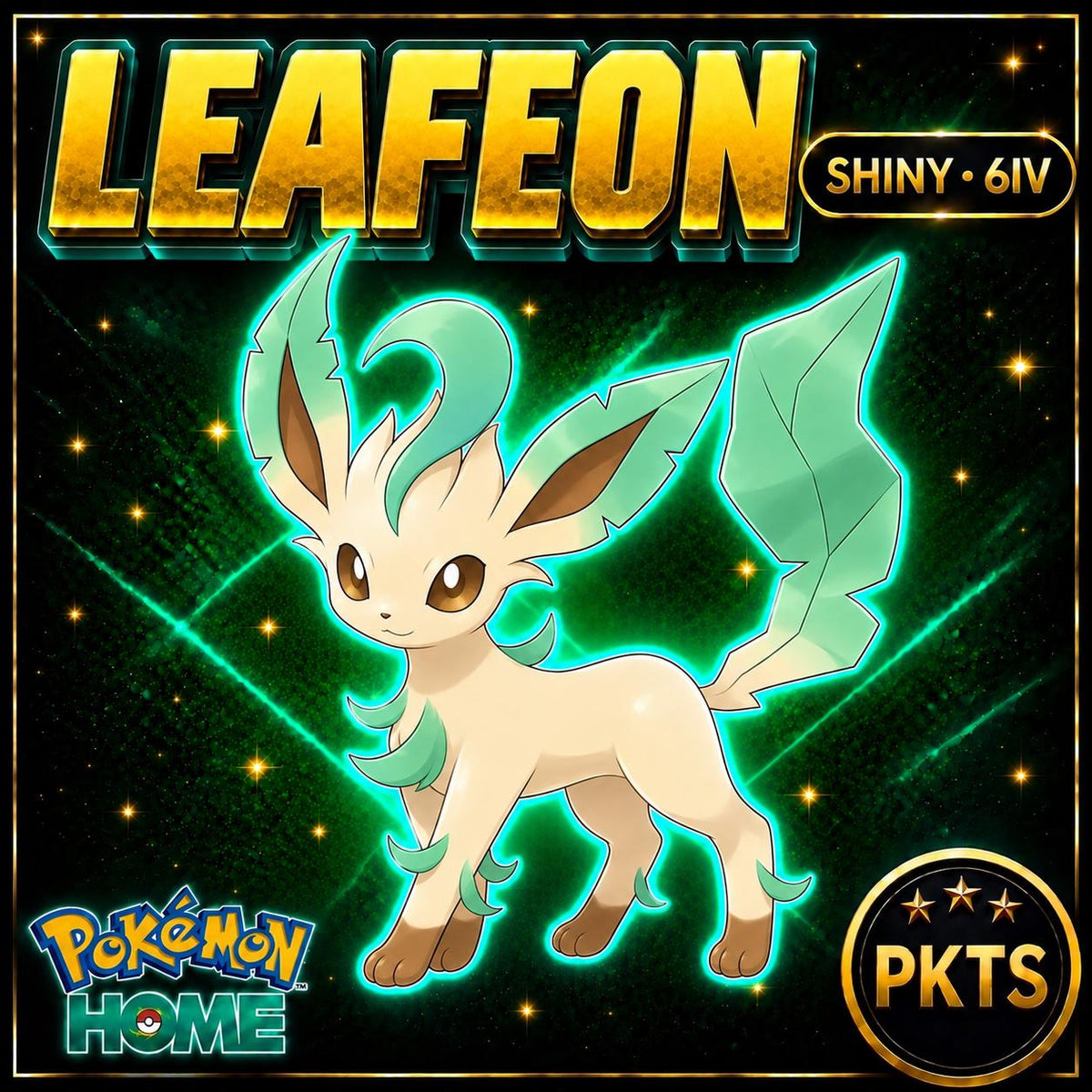 Shiny Leafeon Pokémon HOME 6IV Competitive Battle Ready