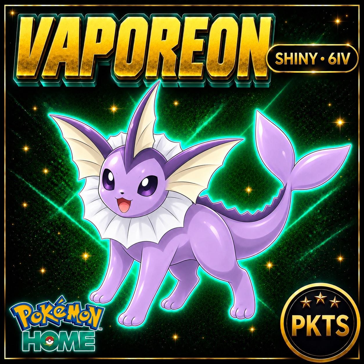Shiny Vaporeon Pokémon HOME 6IV Competitive Battle Ready
