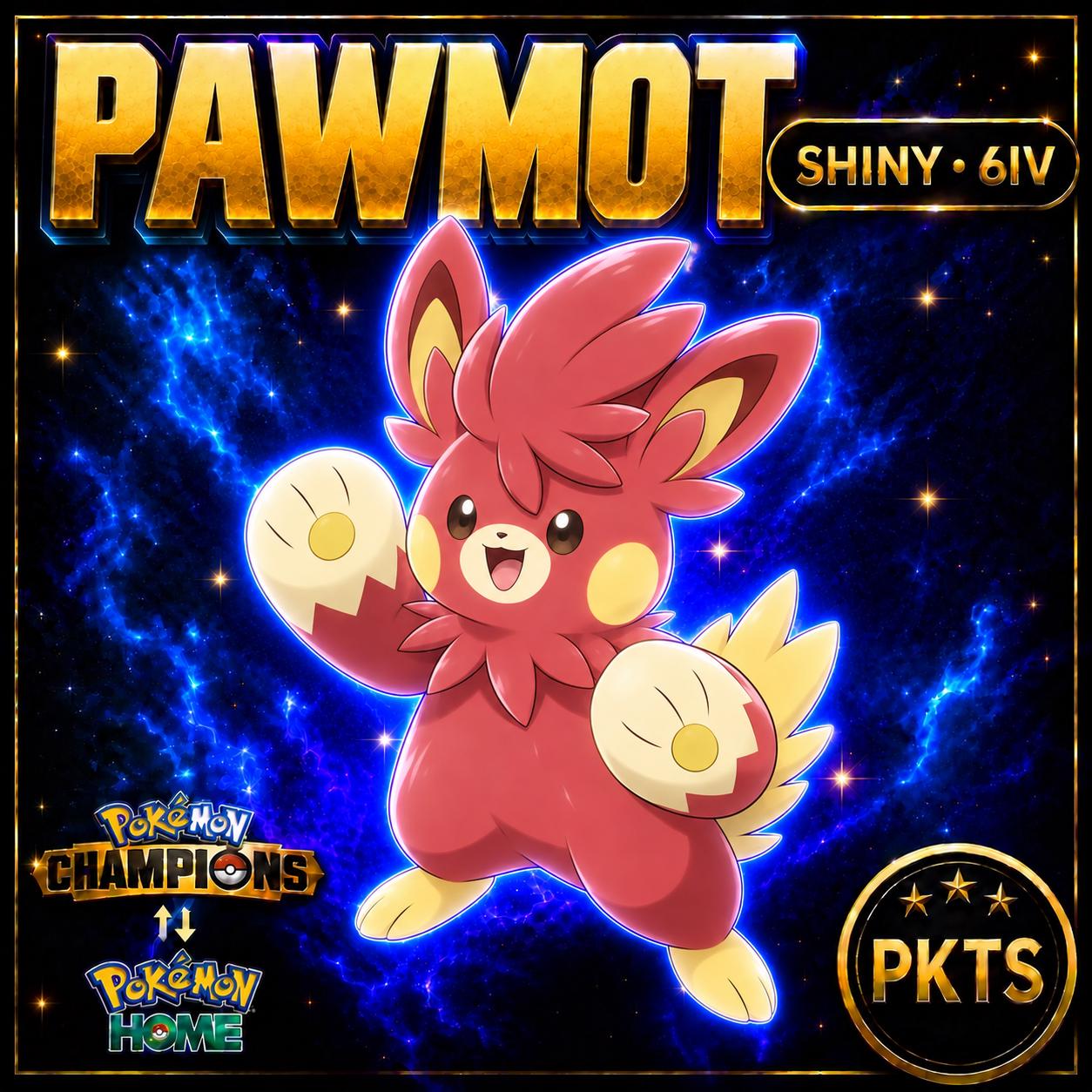 Shiny Pawmot Pokémon Champions 6IV Competitive Battle Ready