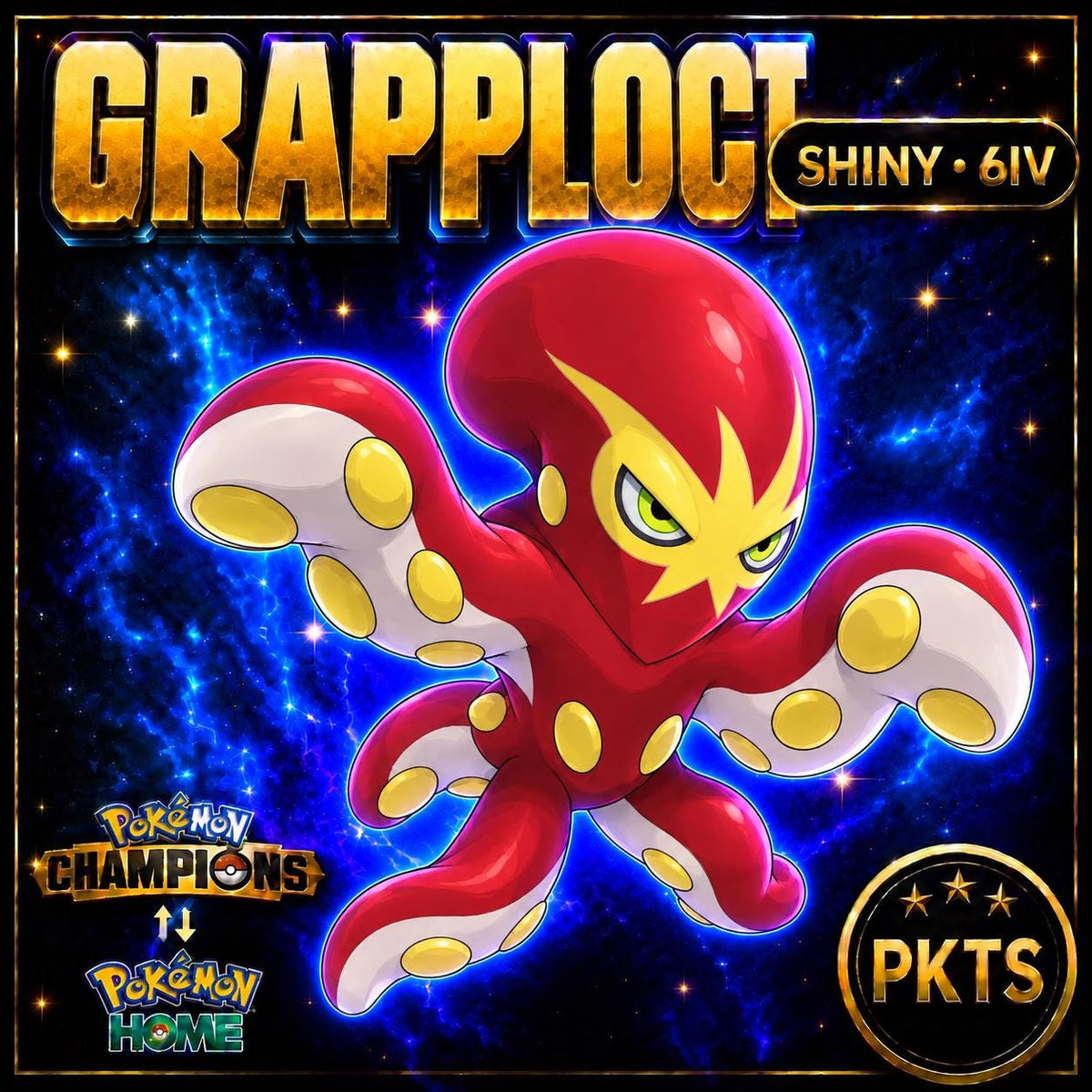 Shiny Grapploct Pokémon Champions 6IV Competitive Battle Ready