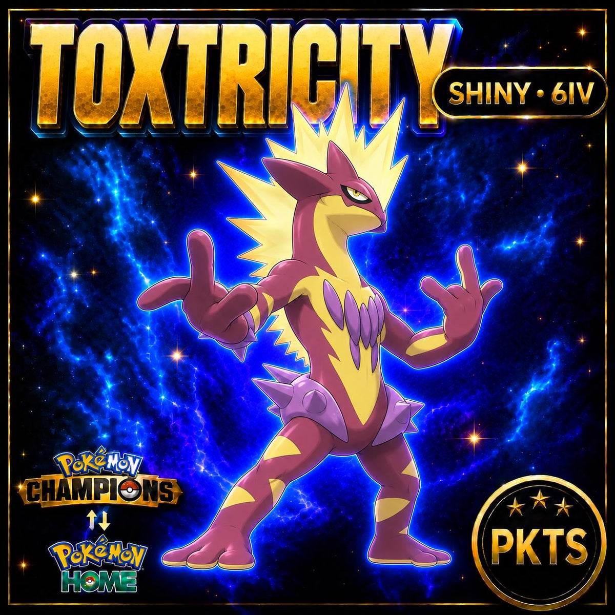 Shiny Toxtricity Pokémon Champions 6IV Competitive Battle Ready