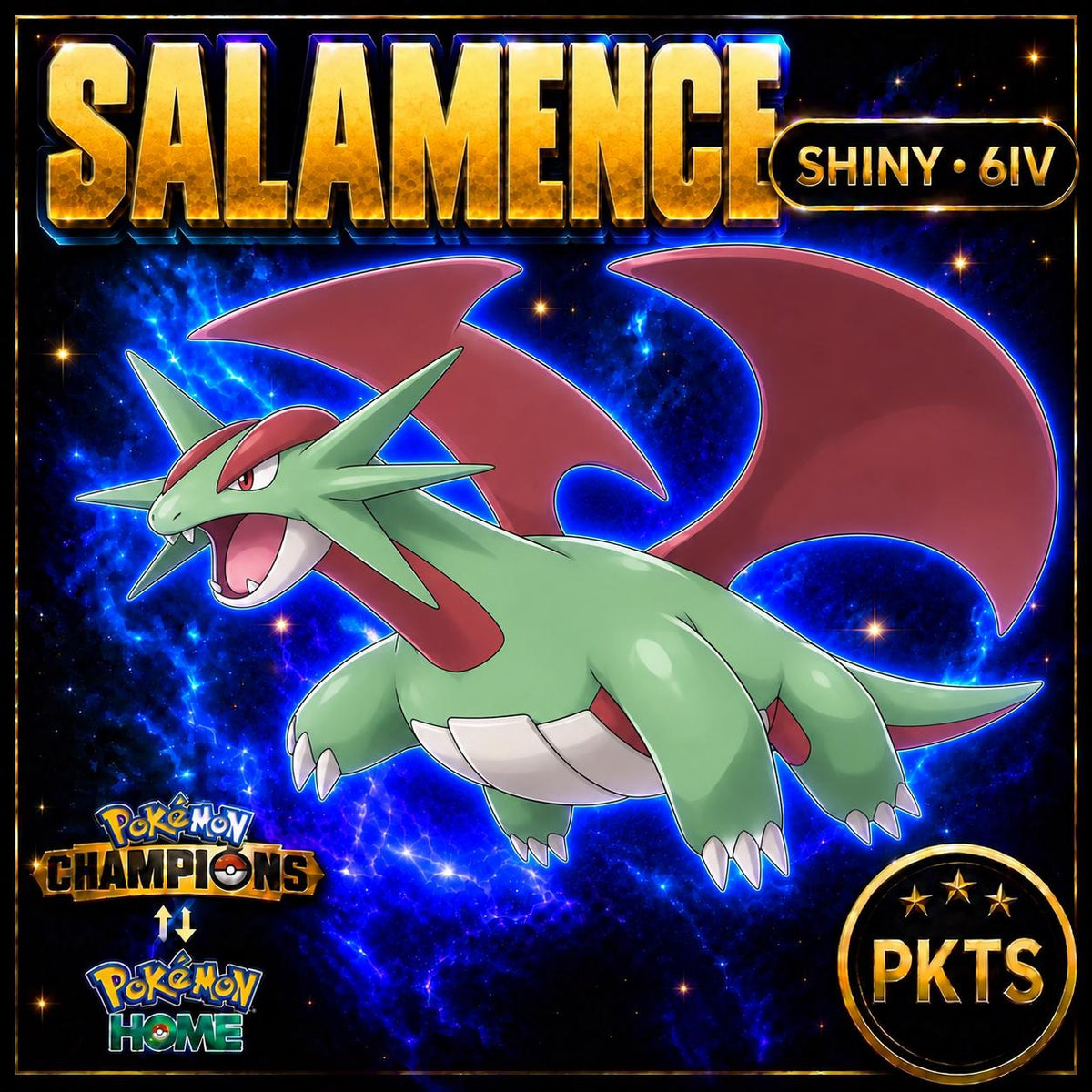 Shiny Salamence Pokémon Champions 6IV Competitive Battle Ready