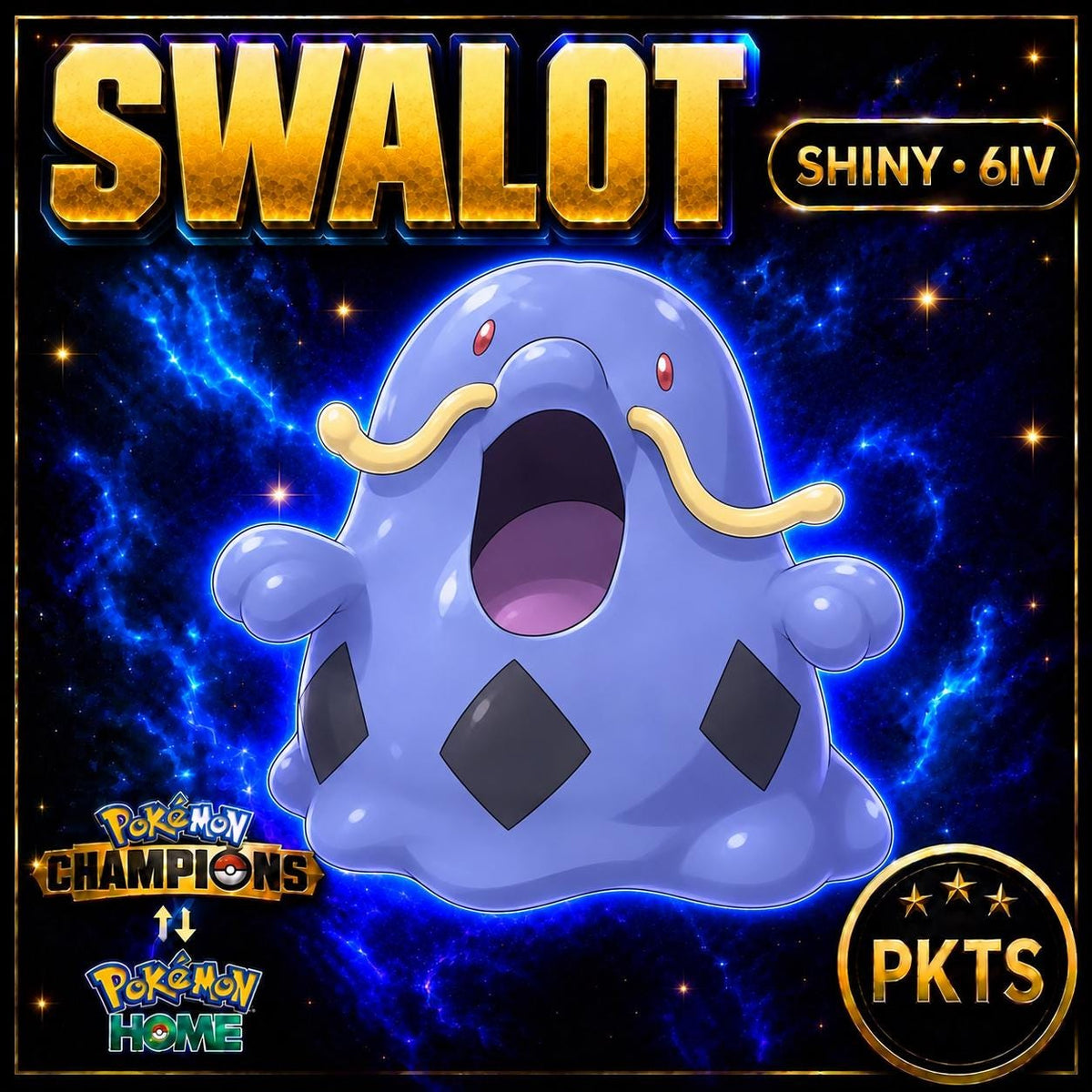 Shiny Swalot Pokémon Champions 6IV Competitive Battle Ready