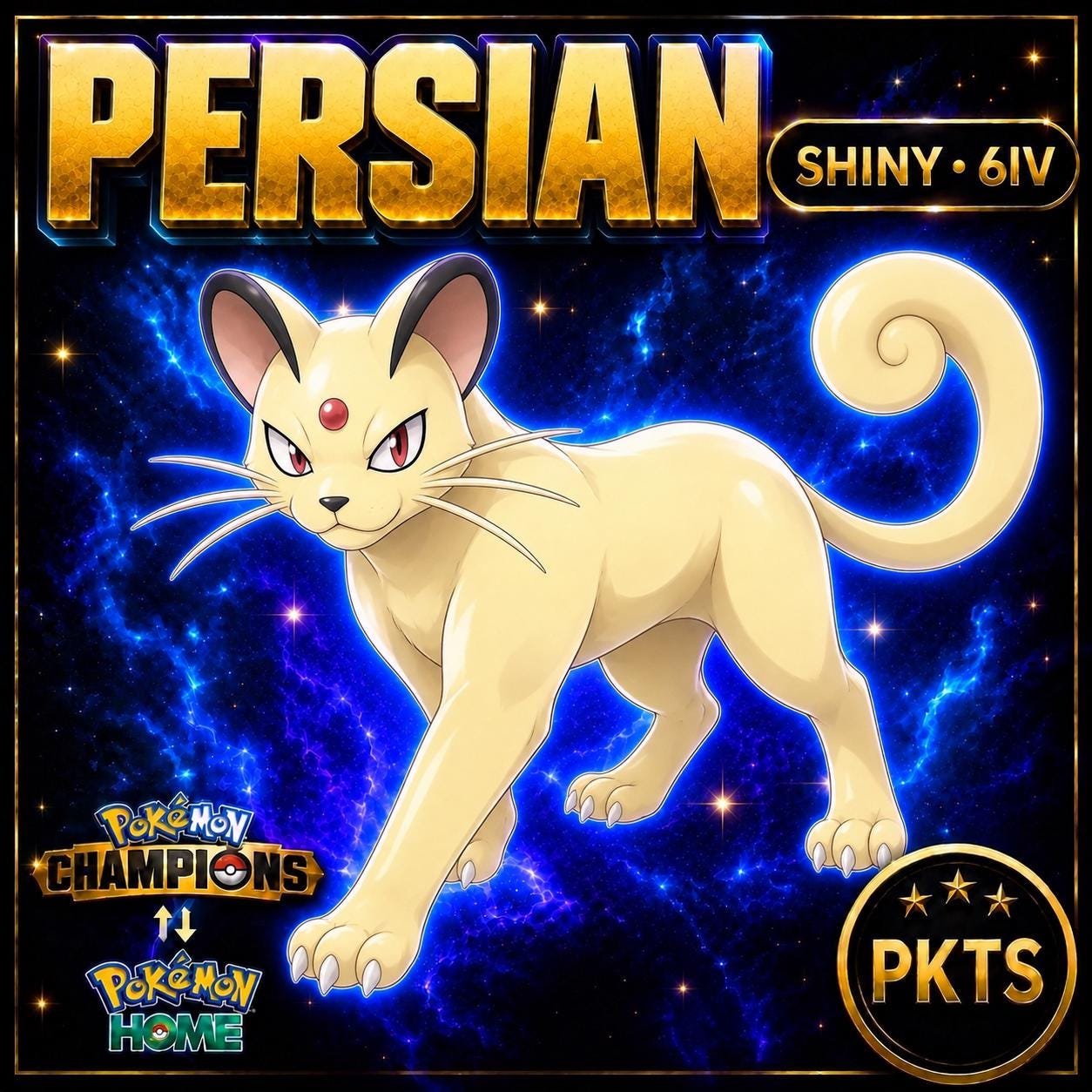 Shiny Persian Pokémon Champions 6IV Competitive Battle Ready