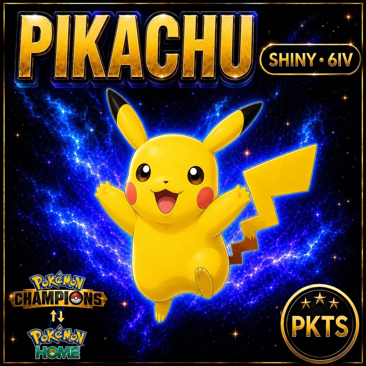 Shiny Pikachu Pokémon Champions 6IV Competitive Battle Ready