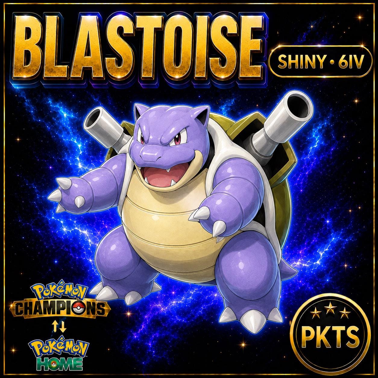 Shiny Blastoise Pokémon Champions 6IV Competitive Battle Ready