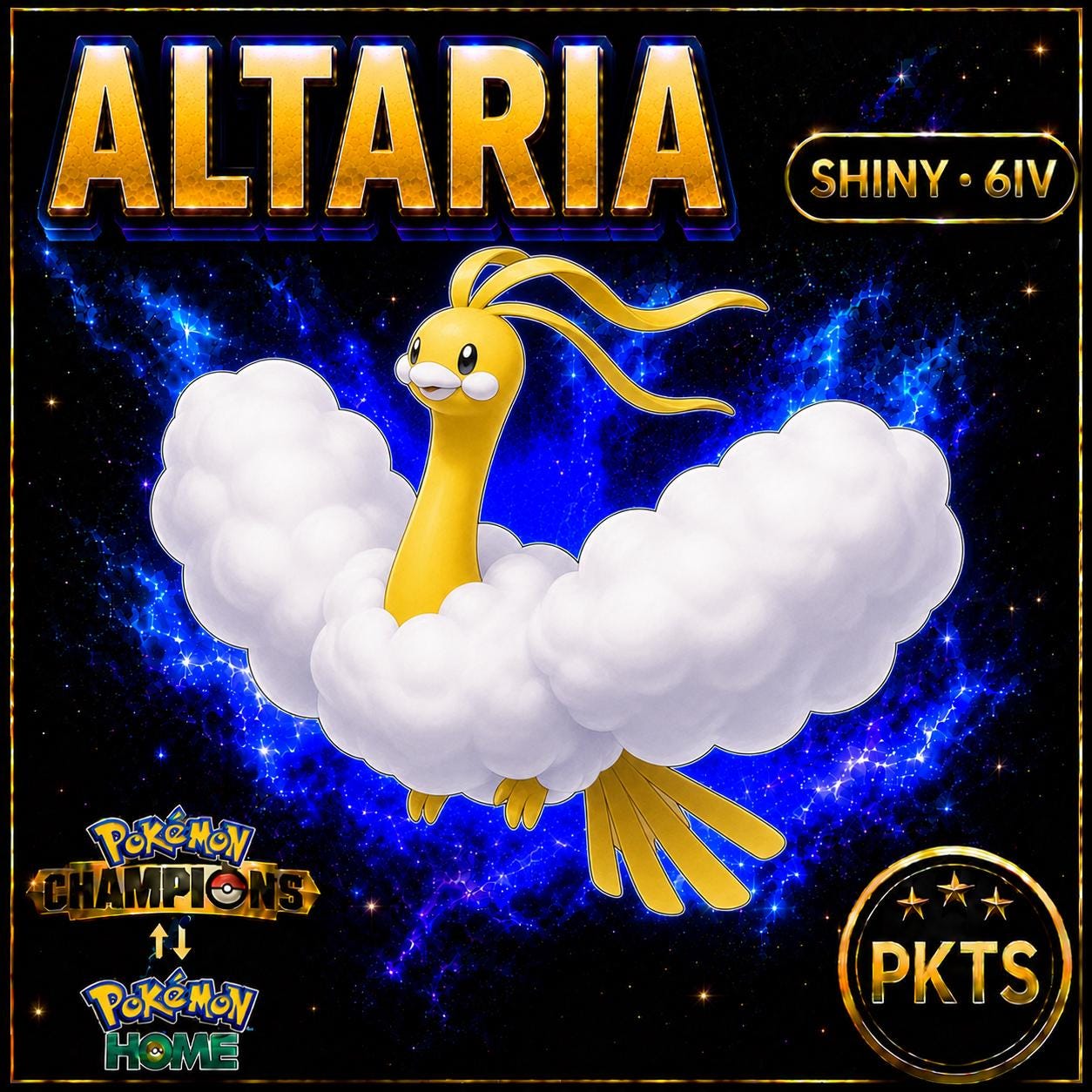 Shiny Altaria Pokémon Champions 6IV Competitive Battle Ready