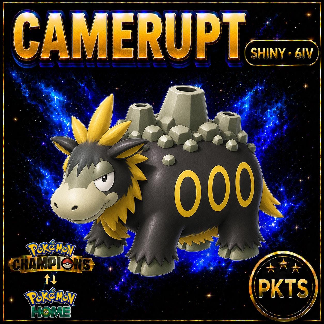 Shiny Camerupt Pokémon Champions 6IV Competitive Battle Ready