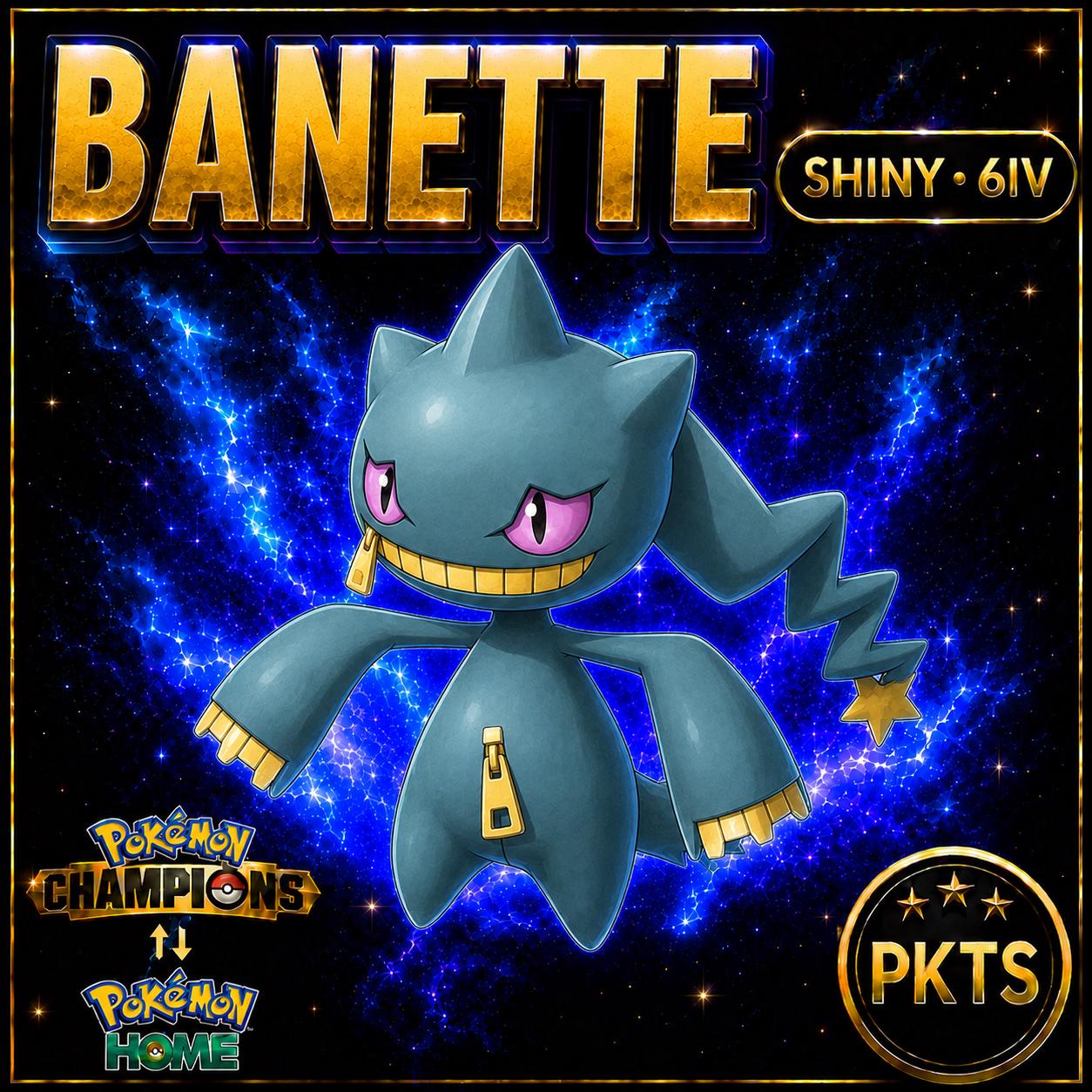 Shiny Banette Pokémon Champions 6IV Competitive Battle Ready