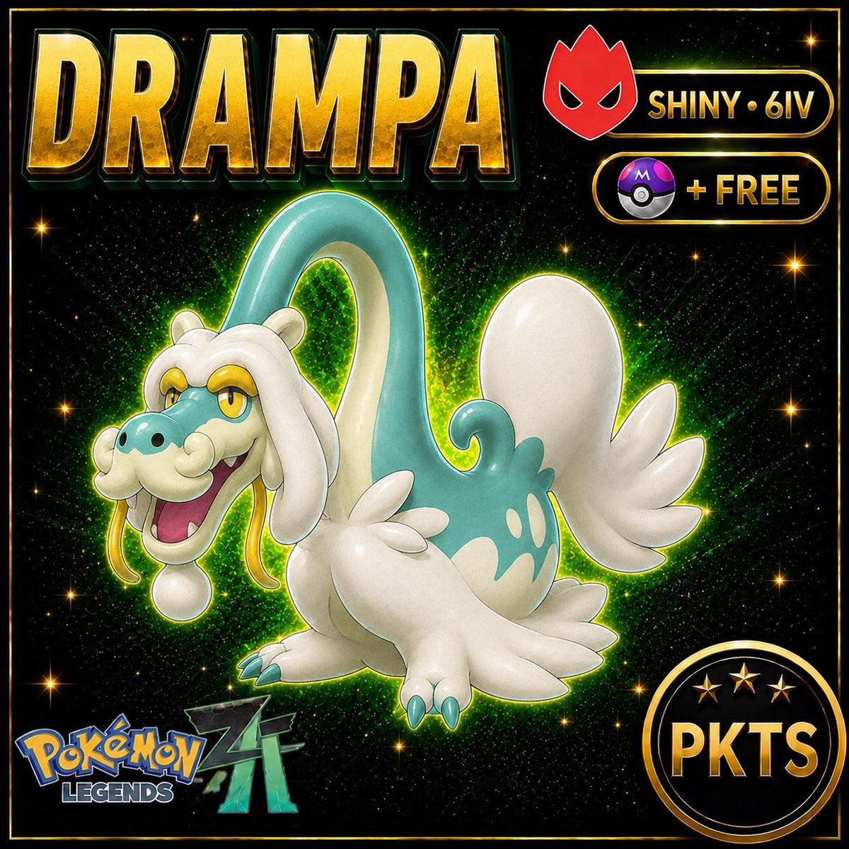 Shiny Alpha Drampa Pokémon Legends ZA 6IV Competitive Battle Ready