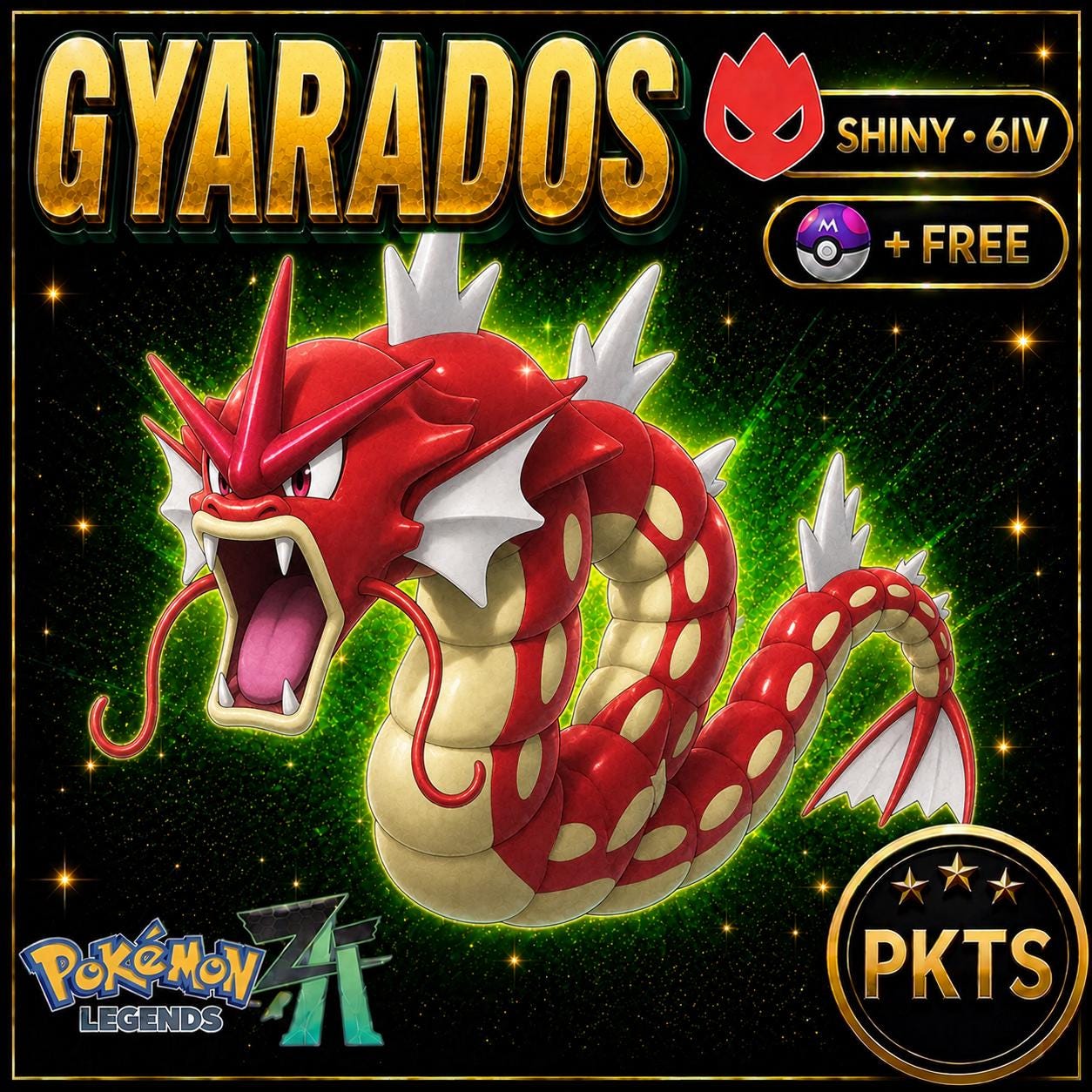 Shiny Alpha Gyarados Pokémon Legends ZA 6IV Competitive Battle Ready