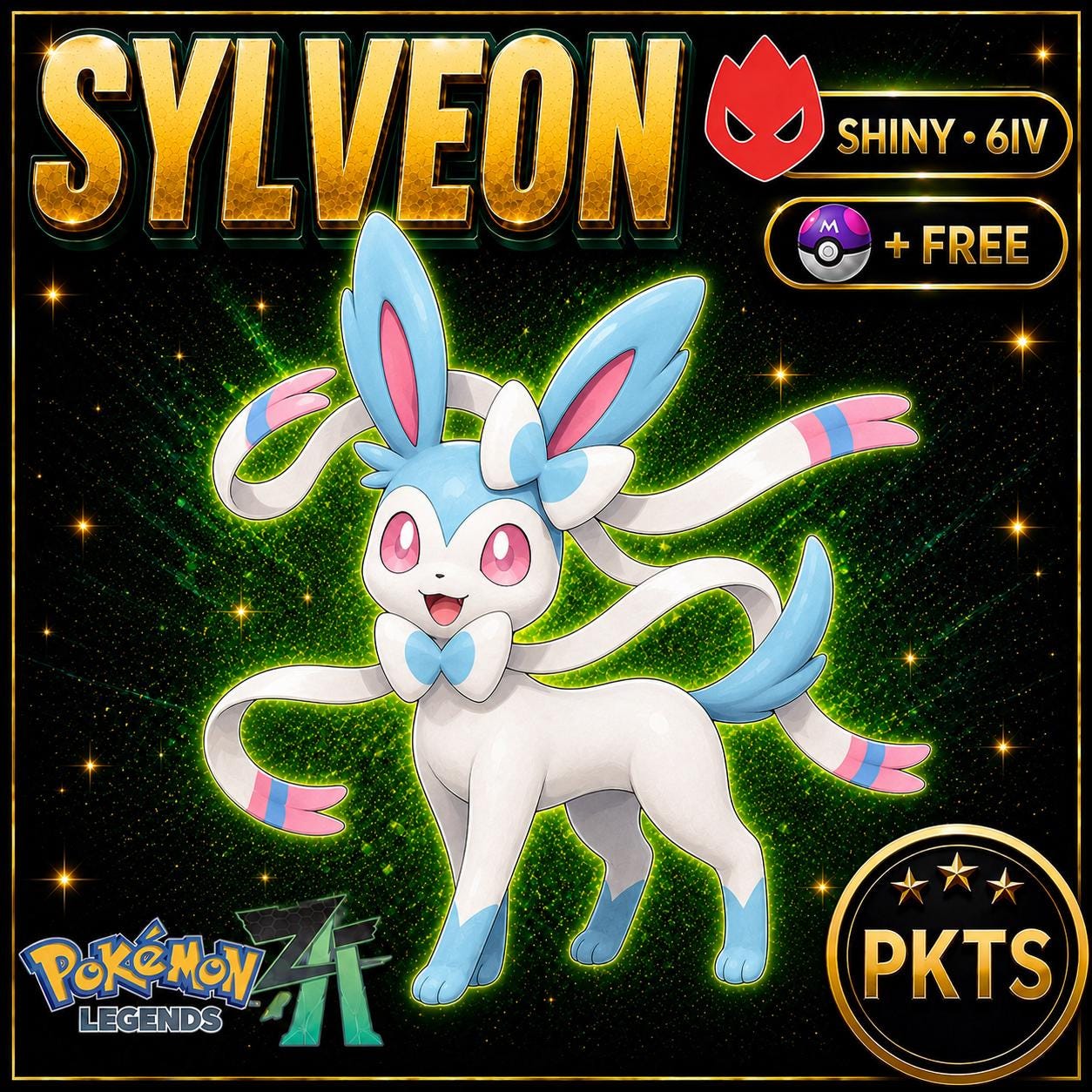 Shiny Alpha Sylveon Pokémon Legends ZA 6IV Competitive Battle Ready