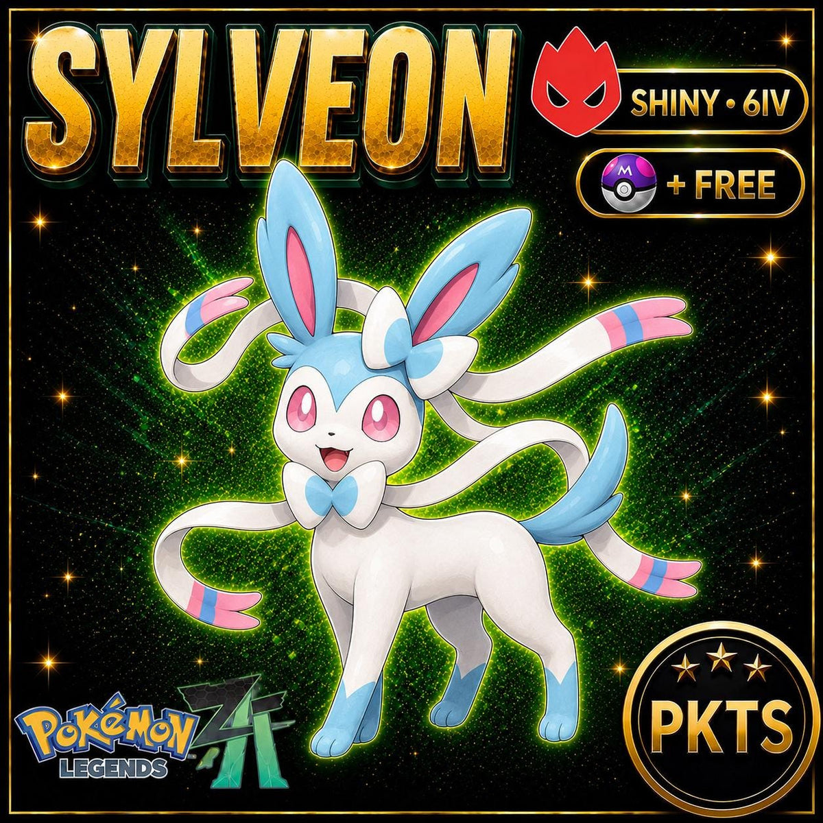Shiny Alpha Sylveon Pokémon Legends ZA 6IV Competitive Battle Ready