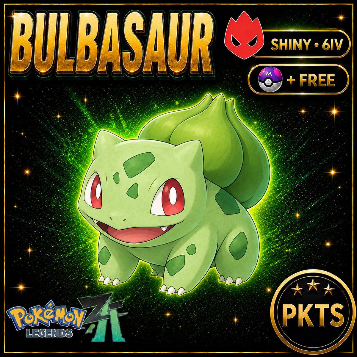 Shiny Alpha Bulbasaur Pokémon Legends ZA 6IV Competitive Battle Ready