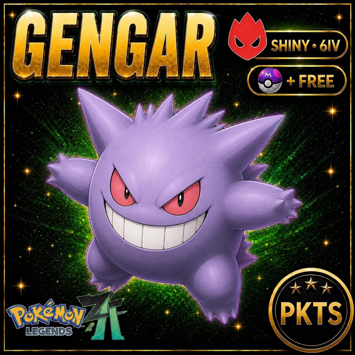 Shiny Alpha Gengar Pokémon Legends ZA 6IV Competitive Battle Ready