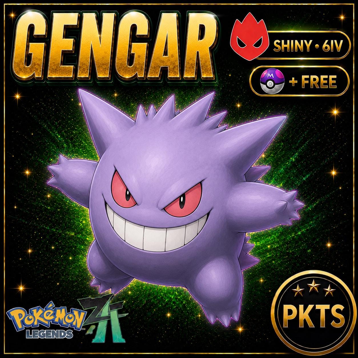 Shiny Alpha Gengar Pokémon Legends ZA 6IV Competitive Battle Ready