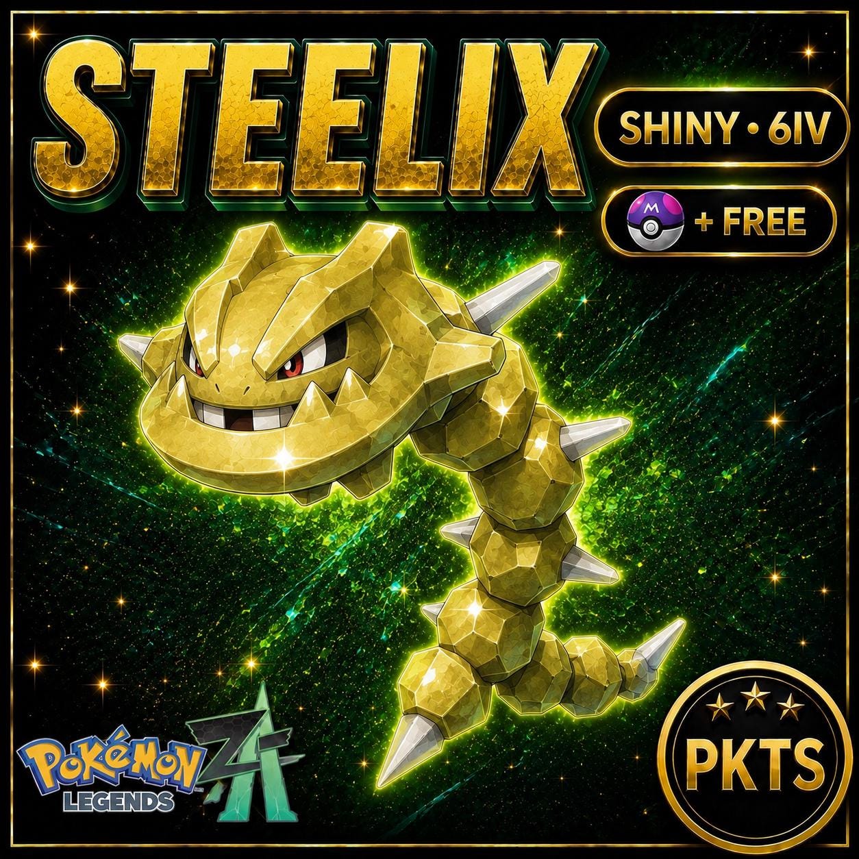 Shiny STEELIX Pokémon Legends ZA 6IV Competitive Battle Ready