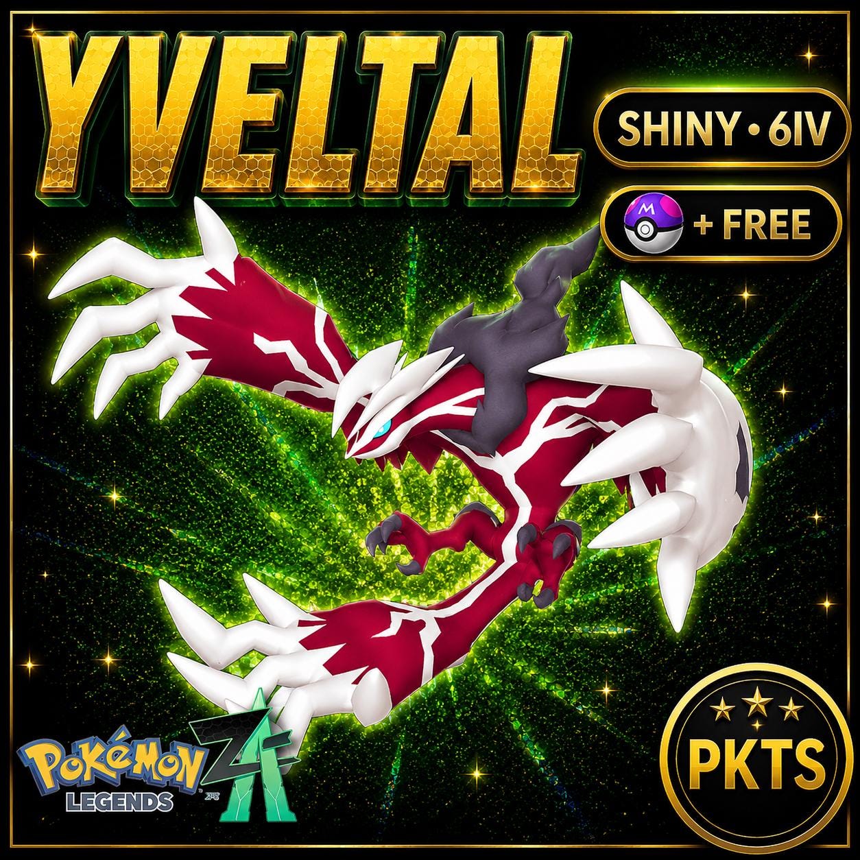 Pokemon Za Shiny 6IV YVELTAL Competitive Battle Ready