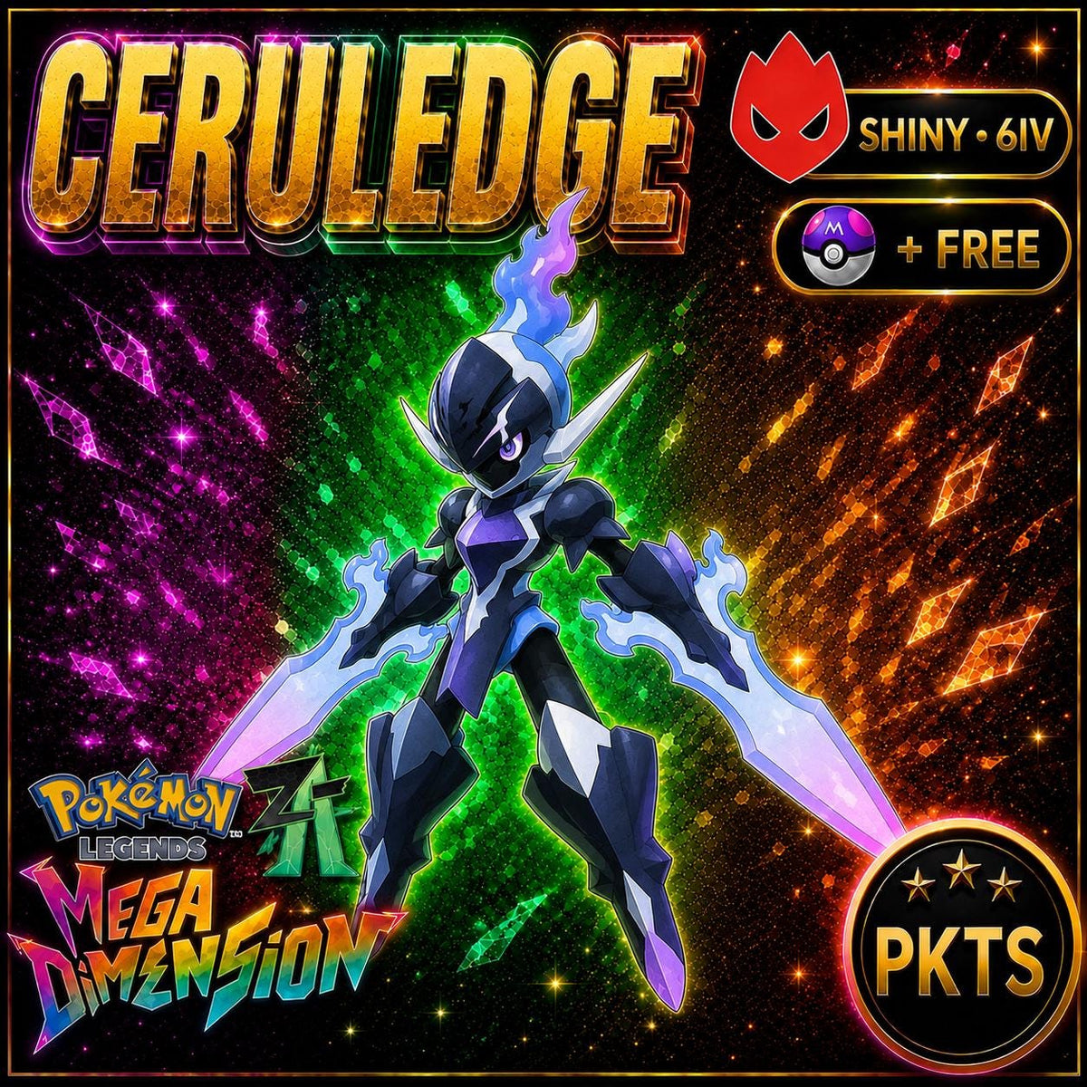 Shiny Alpha Ceruledge Pokemon Legends Za Mega Dimension DLC 6IV Competitive Battle Ready