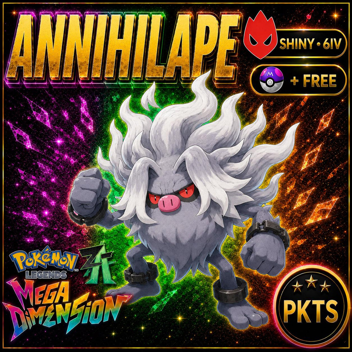 Alpha Annihilape Shiny 6IV Pokemon Legends ZA Mega Dimension DLC Pokemon Legends Za Mega Dimension DLC 6IV Competitive Battle Ready