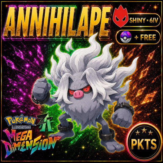 Alpha Annihilape Shiny 6IV Pokemon Legends ZA Mega Dimension DLC Pokemon Legends Za Mega Dimension DLC 6IV Competitive Battle Ready
