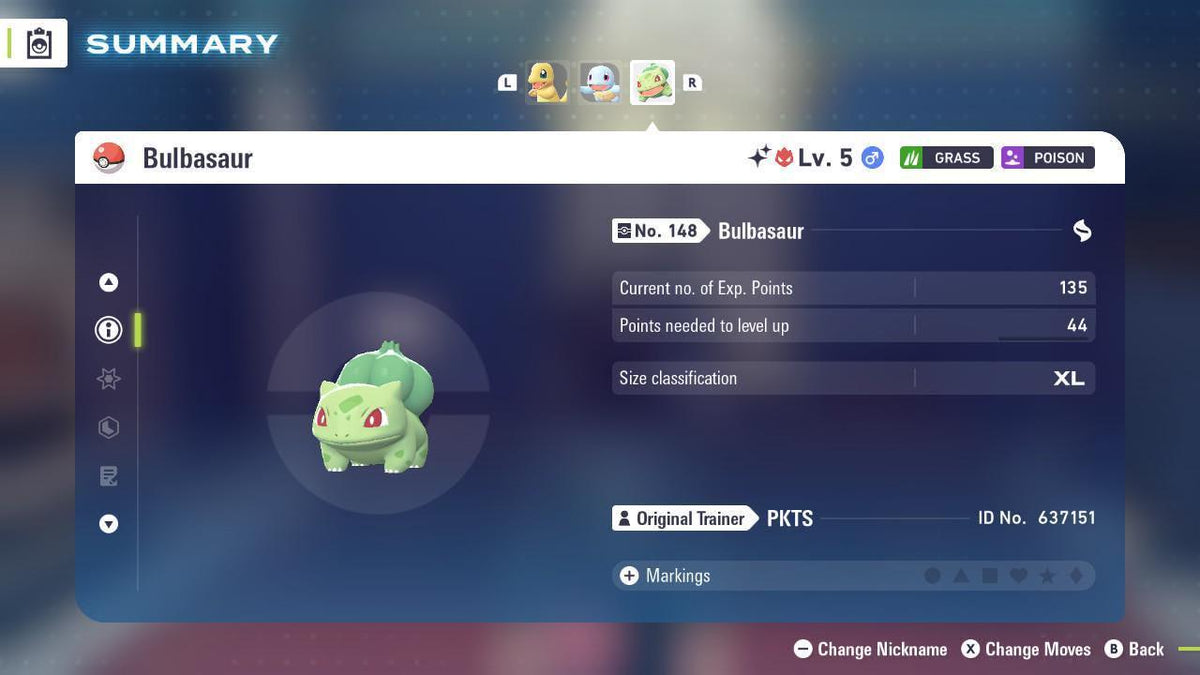 Pokemon Za Lvl 5 Modest SHINY ALPHA 6IV Bulbasaur Pokémon Legends ZA 6IV Competitive Battle Ready - Image 3