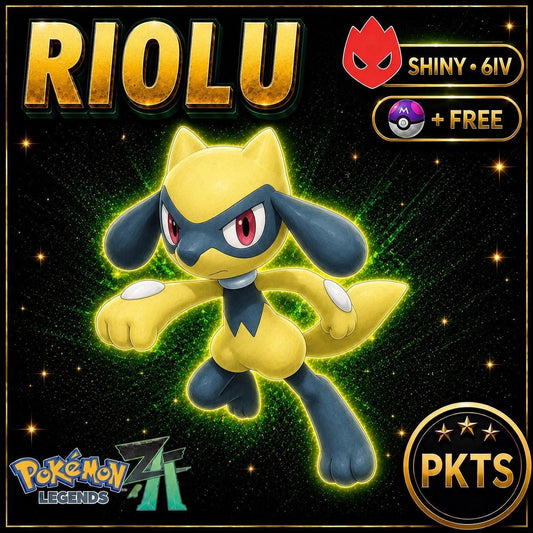 Shiny Riolu Trade Service Digital Gaming Pokemon Za Battle Ready Custom Delivery Alpha Maxed Stat Competitive Nintendo Switch Bundle - Image 1