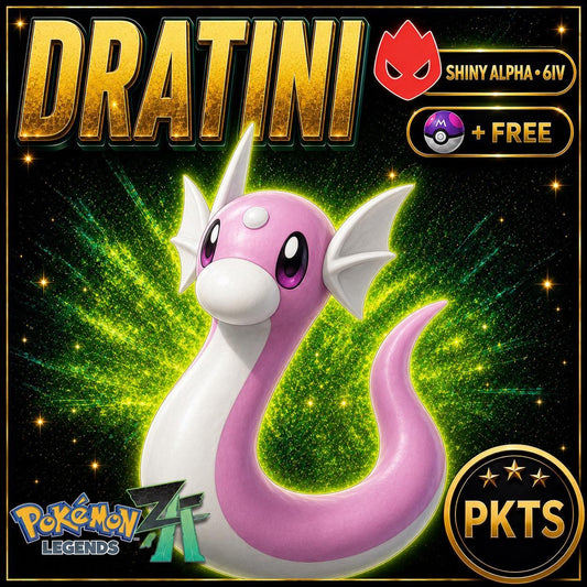 Pokemon Za Lvl 5 Adamant SHINY ALPHA 6IV Dratini Pokémon Legends ZA 6IV Competitive Battle Ready - Image 1