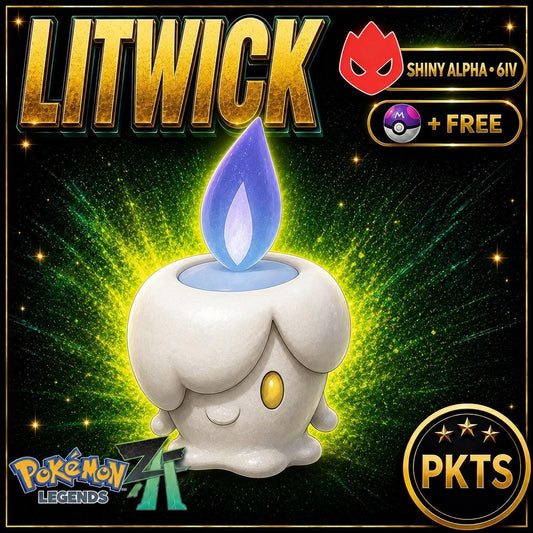 Shiny Alpha Litwick Pokémon Legends ZA 6IV Competitive Battle Ready - Image 1