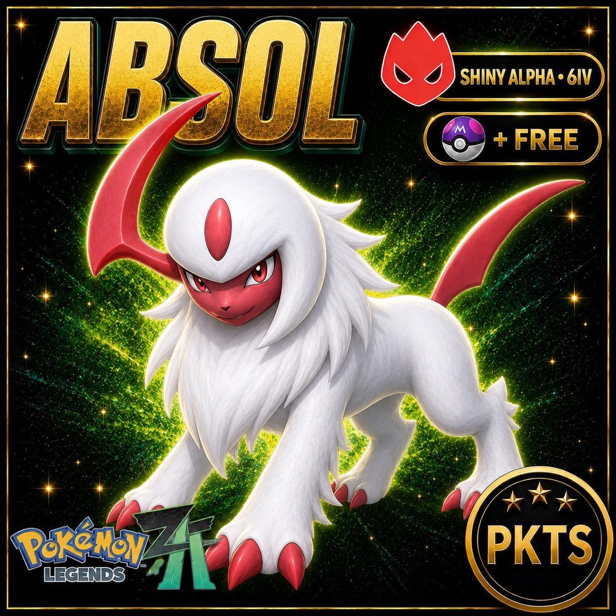 Shiny Alpha Absol Pokémon Legends ZA 6IV Competitive Battle Ready - Image 1