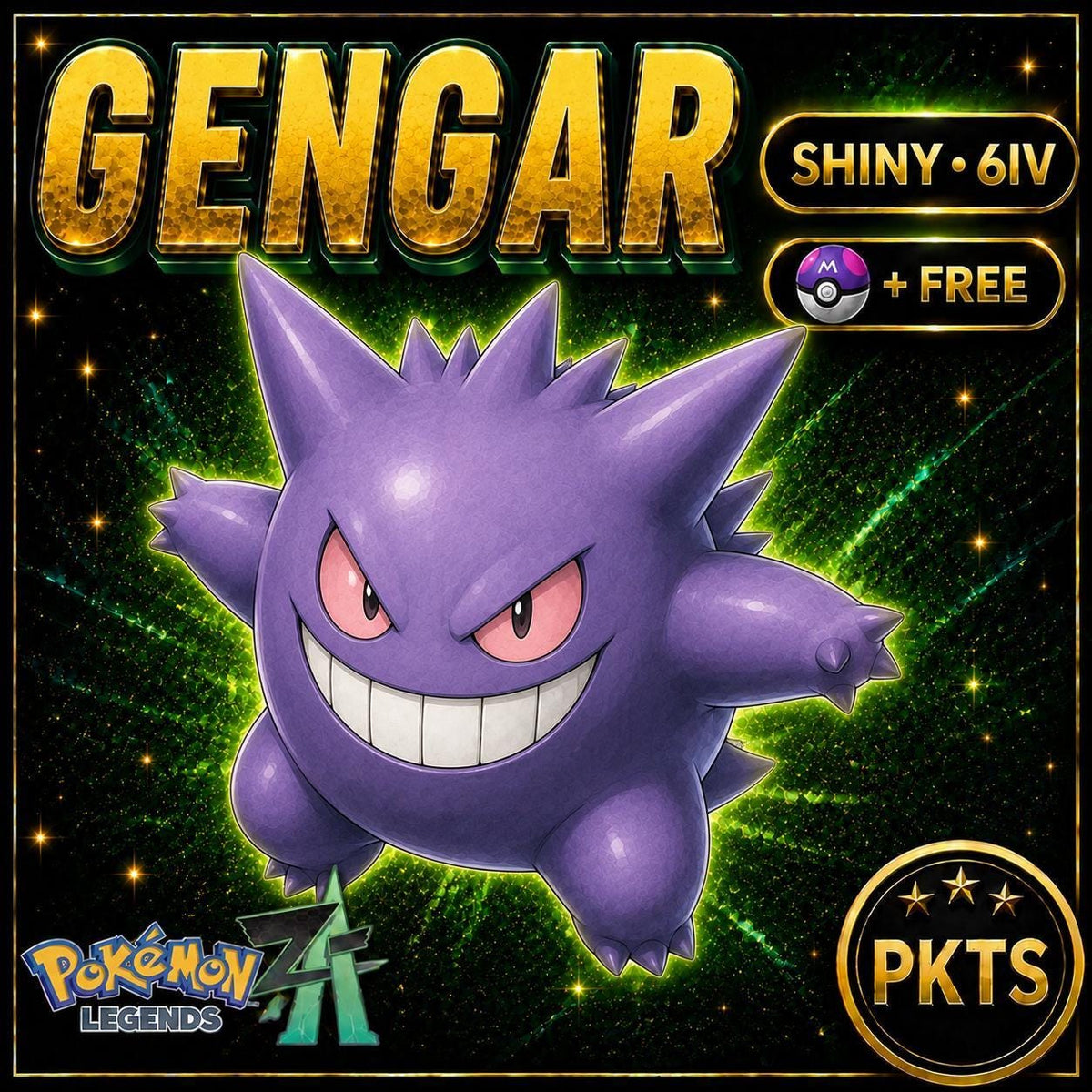 Shiny GENGAR Pokémon Legends ZA 6IV Competitive Battle Ready - Image 1