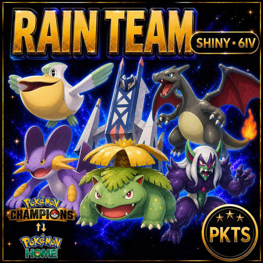 Shiny Rain Team Pokémon Champions 6IV Competitive Battle Ready - Image 1