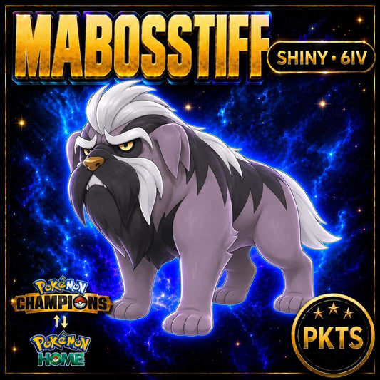 Shiny Mabosstiff Pokémon Champions 6IV Competitive Battle Ready - Image 1