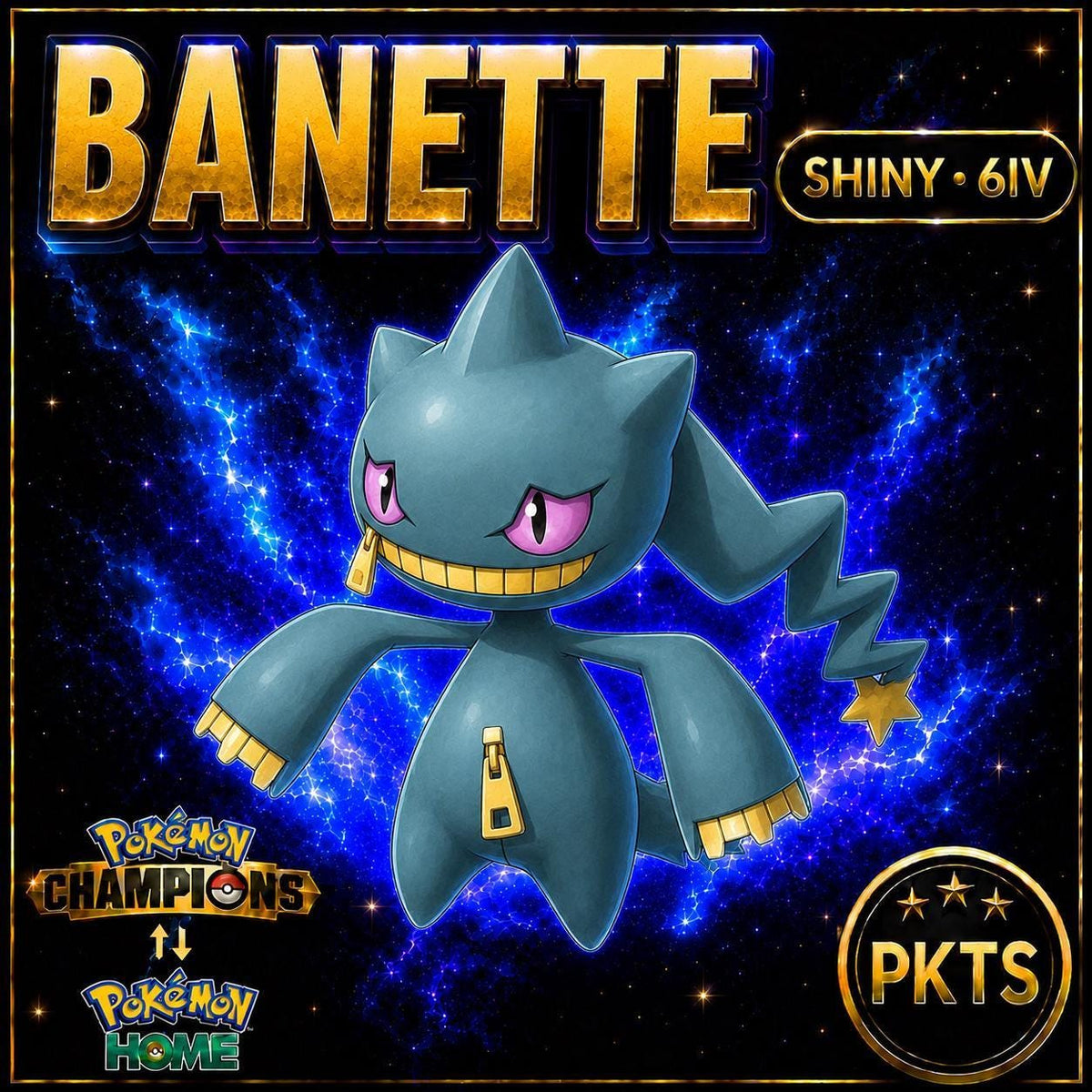 Shiny Banette Pokémon Champions 6IV Competitive Battle Ready - Image 1