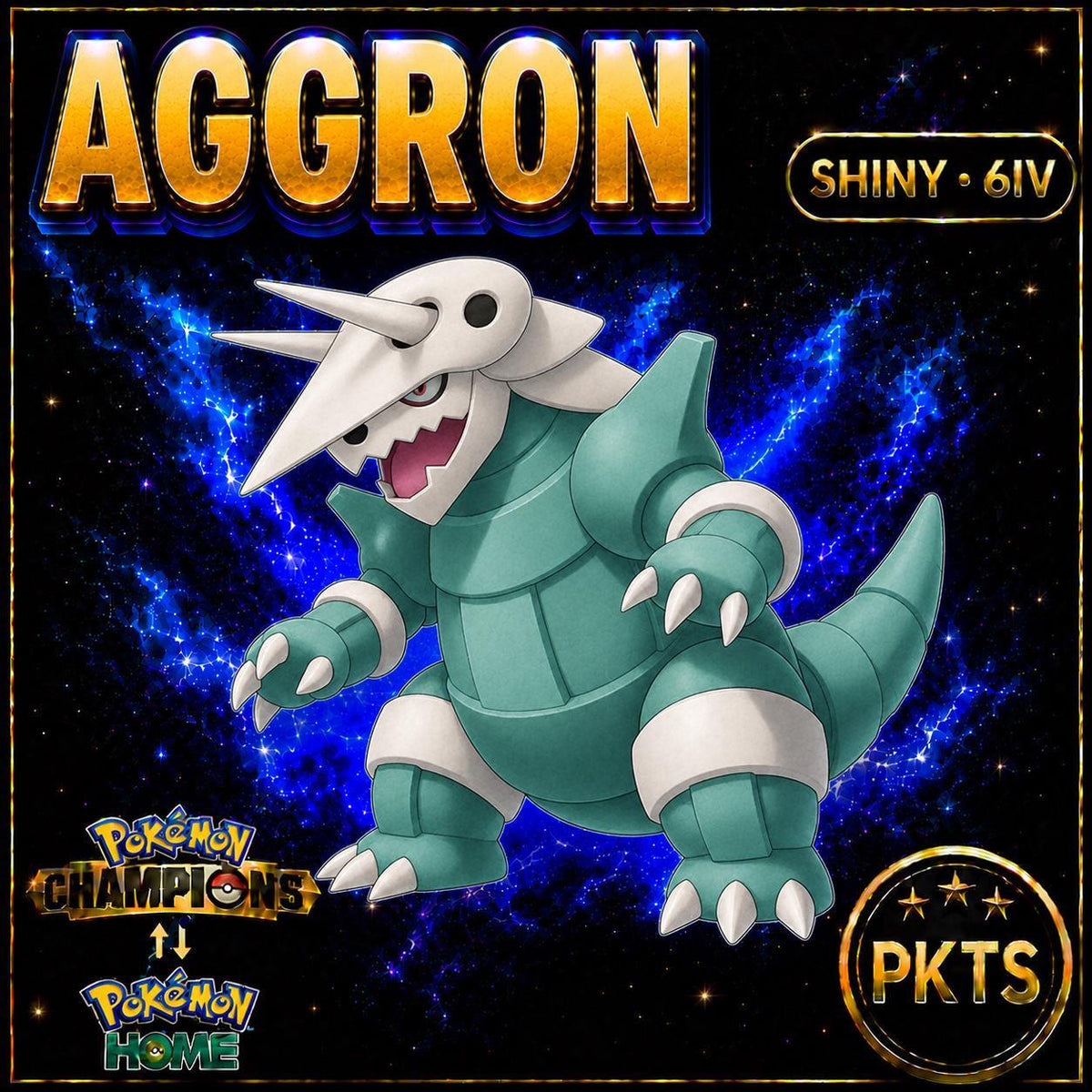 Shiny Aggron Pokémon Champions 6IV Competitive Battle Ready - Image 1