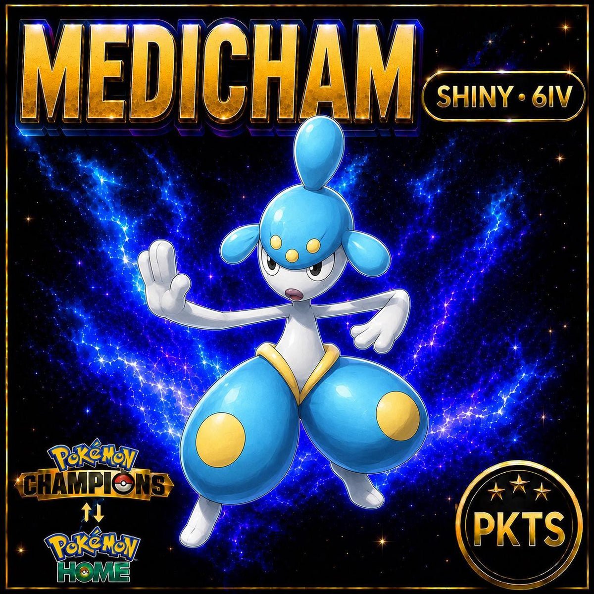 Shiny Medicham Pokémon Champions 6IV Competitive Battle Ready - Image 1