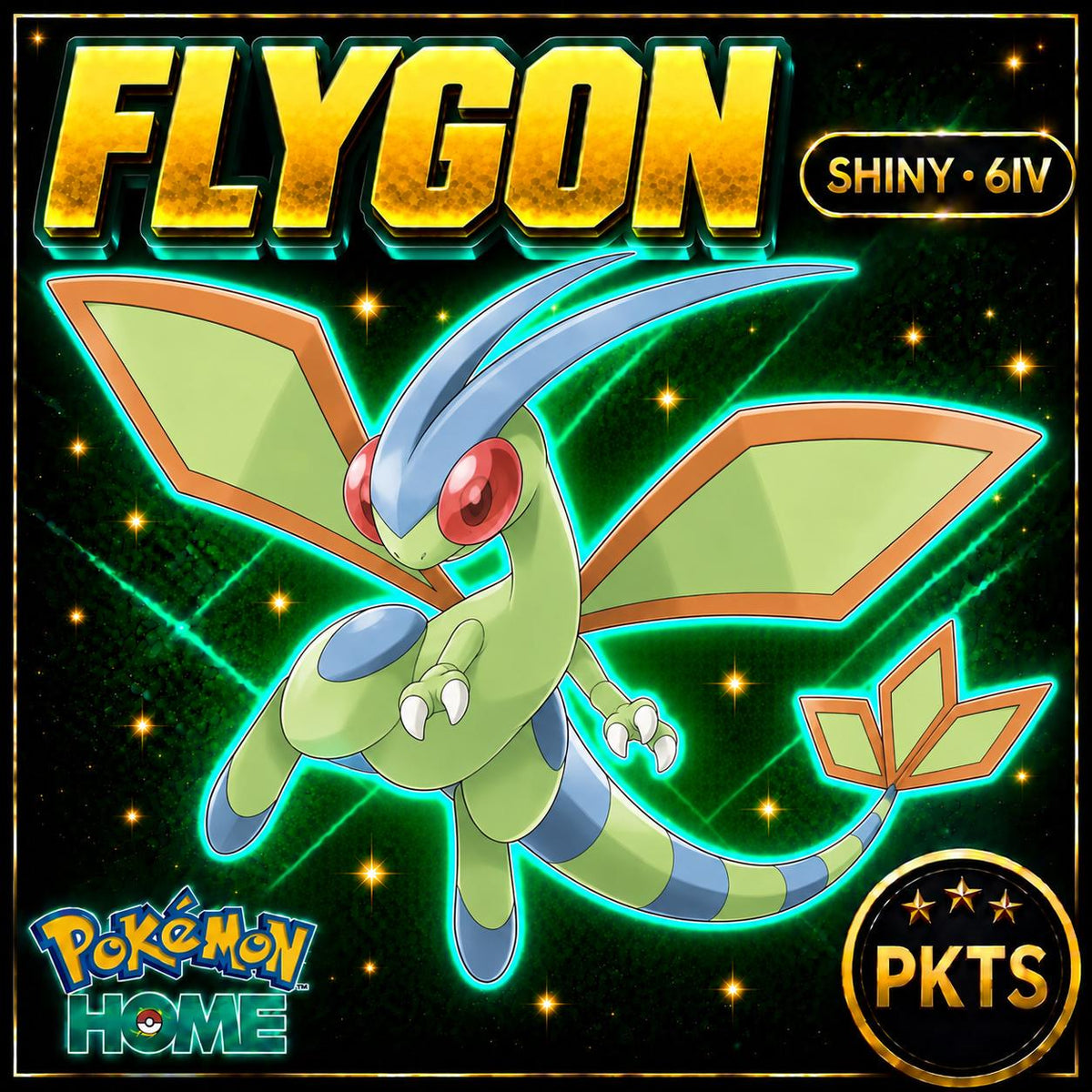 Shiny Flygon Pokémon HOME 6IV Competitive Battle Ready